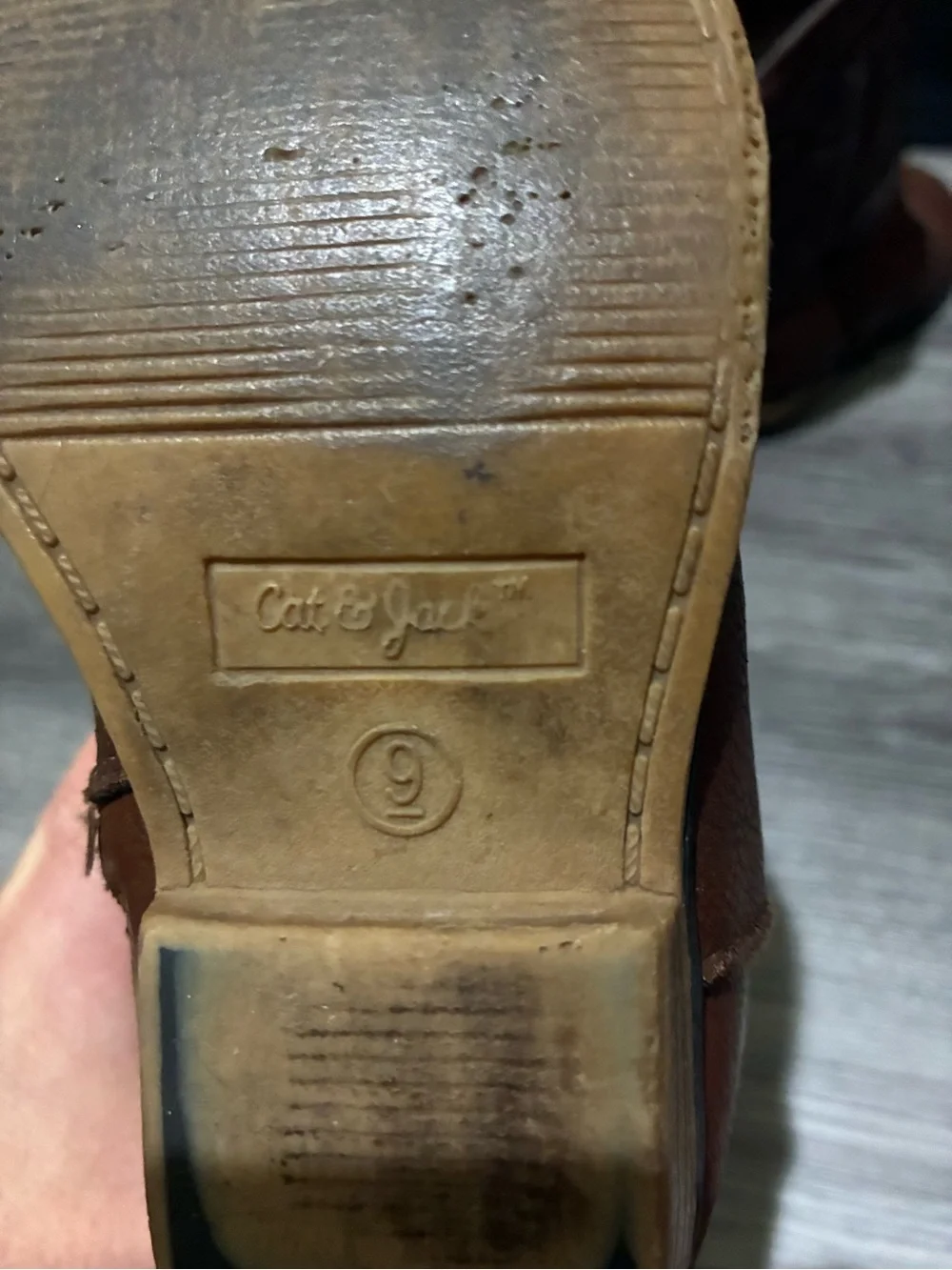 Cat & Jack Brown Kids Western Zip Booties